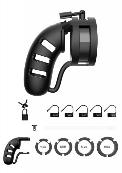 Model 19 - Chastity - 4.5"""" - Sil Cage Ballsplitter - Black Boss of toys