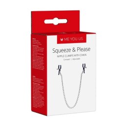 Stymulator- Squeeze N Please Nipple Chain Silver Boss of toys