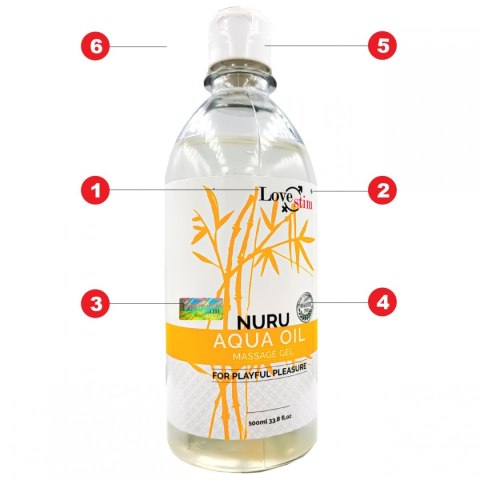 NURU AQUA OIL 500ml IDEALNY DO MASAŻU W DOMU LoveStim