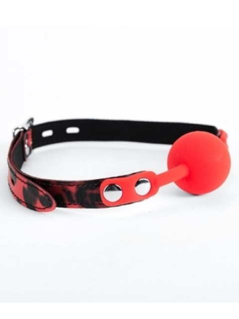 Red Silicone Ball Gag Leopard Boss of toys
