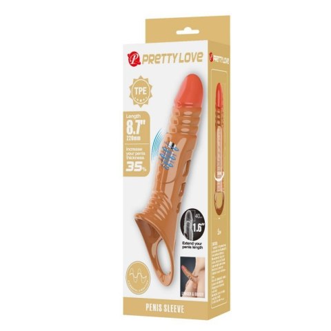 Pretty Love 8.7" Vibrating Penis Sleeve Extender Boss of toys