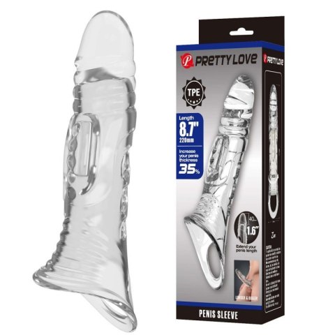 Pretty Love Penis Sleeve 8.7" Extender - Clear Boss of toys