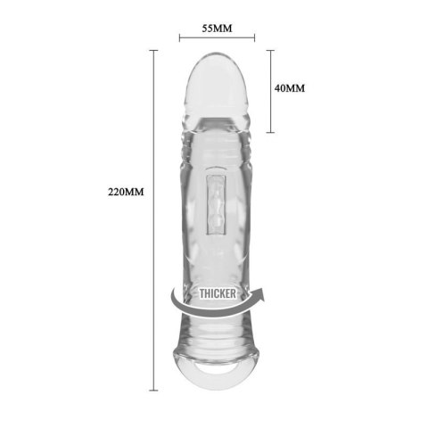 Pretty Love Penis Sleeve 8.7" Extender - Clear Boss of toys