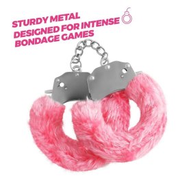 CRUSHIOUS SPANGLE METAL HANDCUFFS WITH PLUSH IN PINK Boss of toys