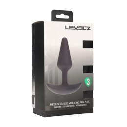 Classic Vibrating Silicone Anal Plug - M - Black Boss of toys