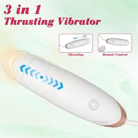 Vibrating Silicone Love EGG USB 7 vibration and thrust functions / Remote control White Boss of toys