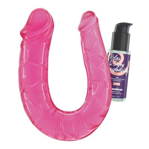 CRUSHIOUS DEEP DIVER DOUBLE DILDO WITH ANAL LUBRICANT 50ML PINK Boss of toys