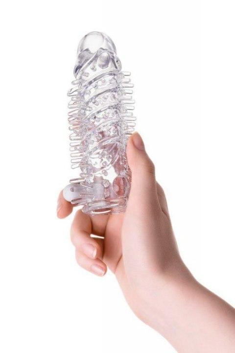 Sleeve TOYFA A-Toys Fril, with vibro bullet, TPR, transparent, 13,4 cm Boss of toys