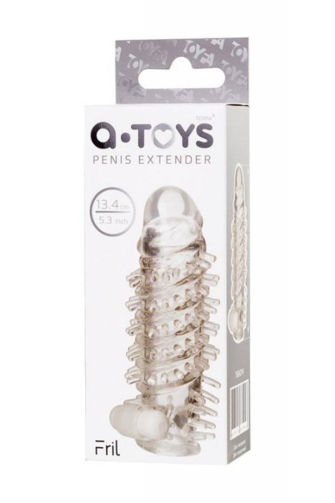 Sleeve TOYFA A-Toys Fril, with vibro bullet, TPR, transparent, 13,4 cm Boss of toys