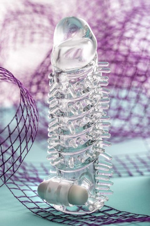 Sleeve TOYFA A-Toys Fril, with vibro bullet, TPR, transparent, 13,4 cm Boss of toys