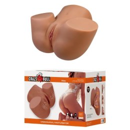 Crazy Bull Briony Realistic Vagina & Anal Masturbator with Vibrations - Brown Boss of toys