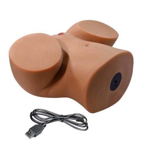 Crazy Bull Briony Realistic Vagina & Anal Masturbator with Vibrations - Brown Boss of toys