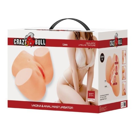 Crazy Bull Liora Vibrating Vagina & Anal Masturbator - Flesh Boss of toys