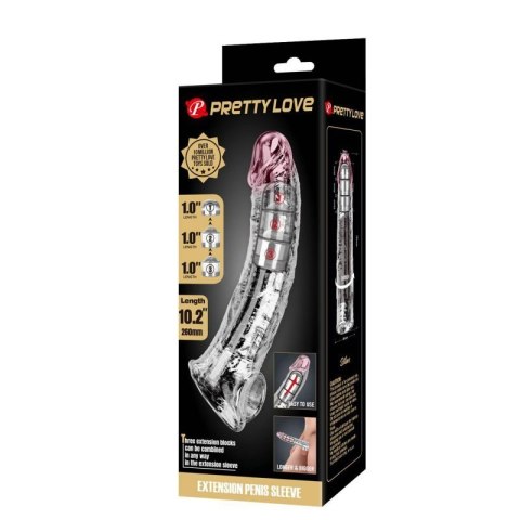 Pretty Love Extension Penis Sleeve with Modular Length Blocks - Clear - 26 cm Boss of toys
