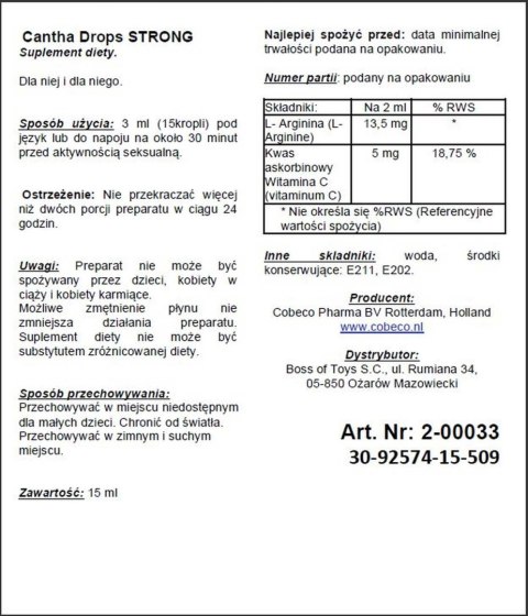 Mocne krople podnoszące libidoi potencję pożądanie Cobeco