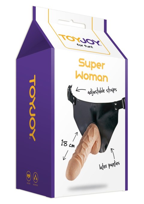 Majtki z dildo członkiem strapon uprząż penis 18cm TOYJOY