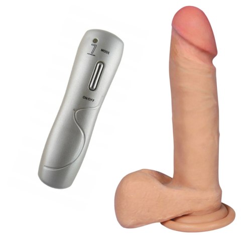 Dildo z wibracjami pilot cyberskóra cielisty 20 cm B - Series Real
