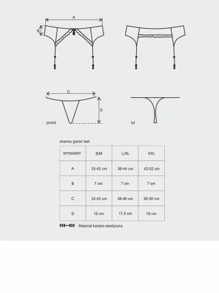 Stringi i pas do pończoch komplet obsessive s/m Obsessive