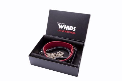 Ćwiekowana obroża skórzana ze smyczą damska bdsm Whips Collection