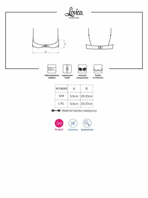 Erotyczny półbiustonosz otwarte miski lovica l/xl Obsessive