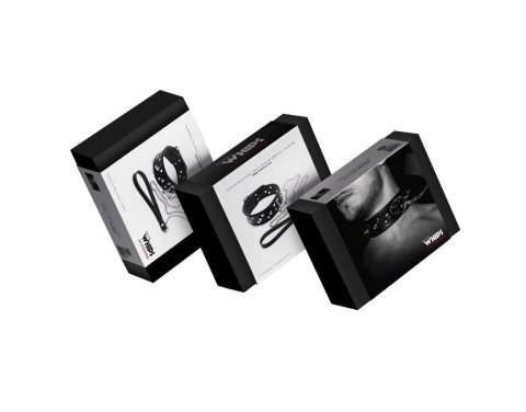 Skórzana obroża dla mężczyzn ćwieki bondage bdsm Whips Collection