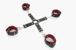Skórzane kajdanki krzyżak dominacja bondage bdsm Whips Collection