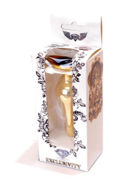 Stalowy korek analny złoty metalowy kryształ 9cm B - Series HeavyFun