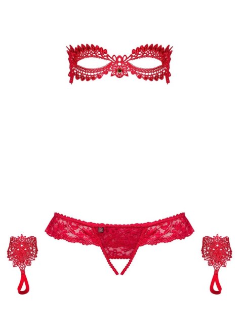 Komplet maska stringi rękawiczki obsessive l/xl Obsessive