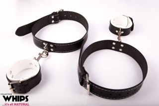 Kajdanki - Kajdanki męskie na uda, białe Whips Collection