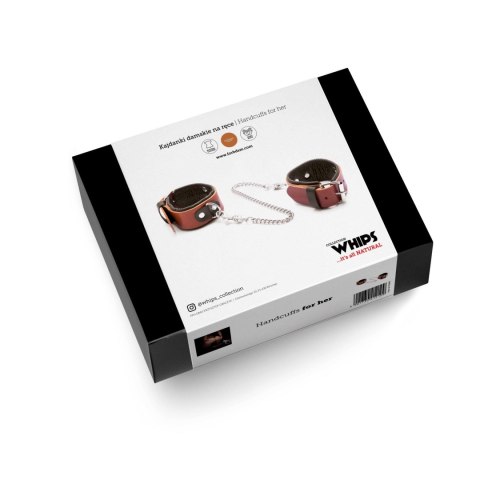 Kajdanki-WHIPS kajdanki damskie na ręce, koniakowe Whips Collection