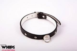 Obroża bdsm damska biała wąska skóra naturalna sex Whips Collection