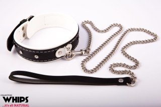 Wiązania - Obroża damska ze smyczą, biała Whips Collection
