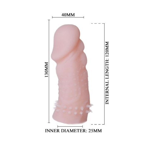 Realistyczna nakładka z kolcami na penisa podnieca BAILE