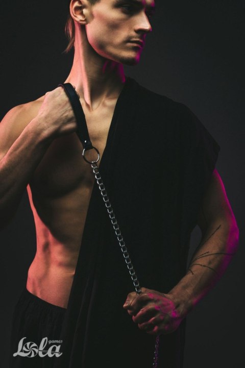 Obroża ze smyczą łańcuszkiem stalowym bondage bdsm Lola Games