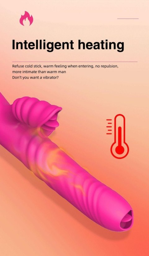 Wibrator ogrzewany z sex masażerem 20 trybów 23cm B - Series Lyla