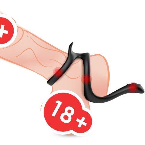 Pierścień na penisa erekcyjny ring podwójny z masażerem krocza B - Series Joy