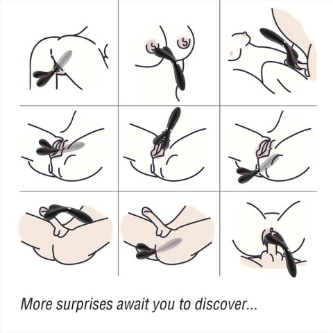 Podwójny wibrator masażer stymulator 9 trybów 19cm B - Series Joy