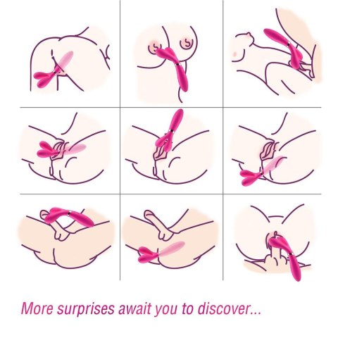 Podwójny wibrator masażer stymulator 9 trybów 19cm B - Series Joy