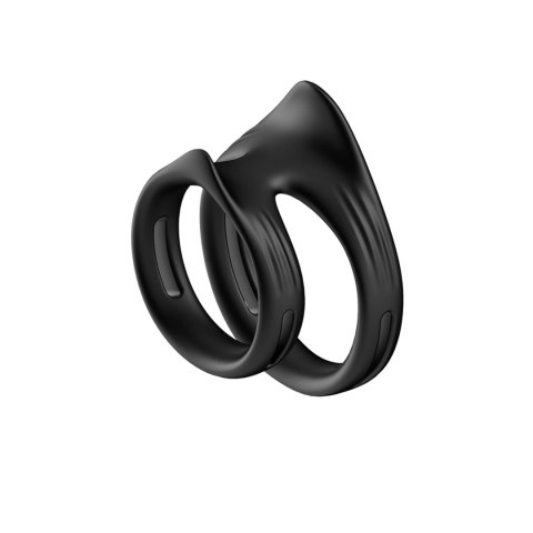 Pierścień na penisa na lepsza erekcję dwie obręcze czarny B - Series Joy
