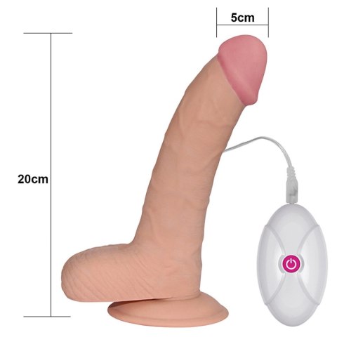Dildo realistyczne gumowe z przyssawką wibracje Lovetoy