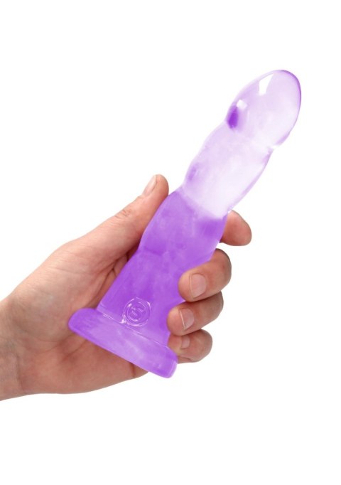Dildo fioletowe spiralne z mocną przyssawką 18 cm RealRock