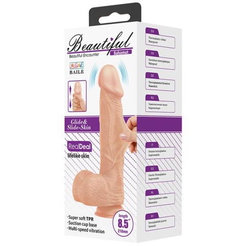 Dildo wibrujący penis z przyssawką 21,8cm BAILE