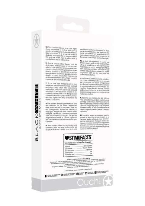 Erotyczna maska na oczy dominacja bondage BDSM sex Ouch!