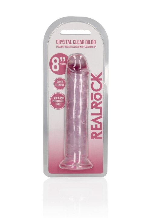 Żelowe różowe dildo z przyssawką waginalne i analne 22 cm RealRock