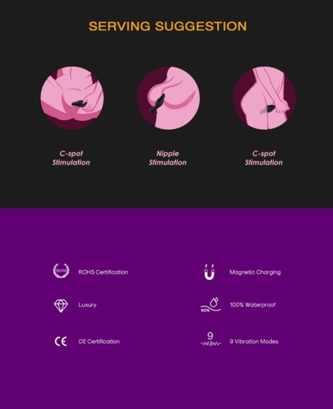 Korek analny z wibracją B-series Joy Limonster Black B - Series Joy