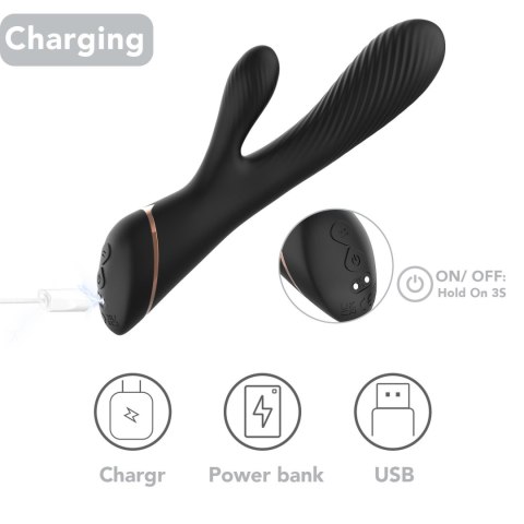 Wibrator ze stymulacją łechtaczki B - series Joy Hare Black B - Series Joy