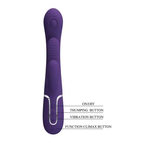 Wibrator króliczek PRETTY LOVE - Shonia Dark Purple, Twinkled Tenderness, 7 thumping functions 7 vibration functions Pretty Love