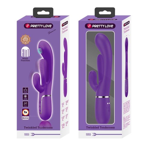 Wibrator króliczek PRETTY LOVE - Shonia Dark Purple, Twinkled Tenderness, 7 thumping functions 7 vibration functions Pretty Love