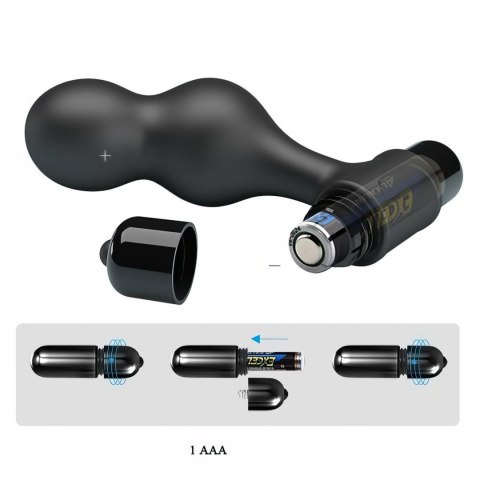 Mr. Play Silicone Anal Plug, 10 functions of vibration Black Pretty Love