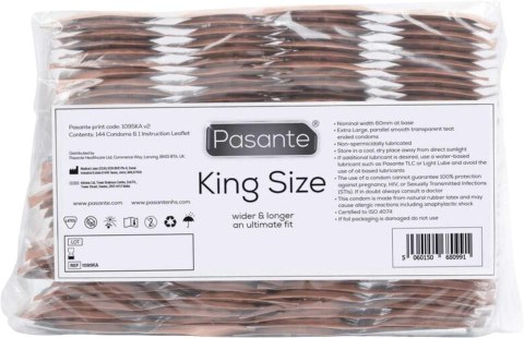 Pasante King Size Condoms Bulk Packs 144 pcs Pasante
